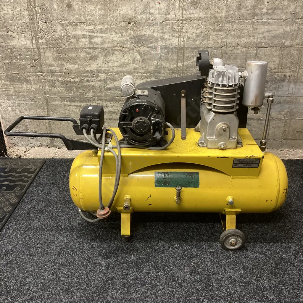 Hindin Belt Drive Air Compressor Model SBE10D, GMG 1.5Hp Single Phase Motor (As Found) Image 1++